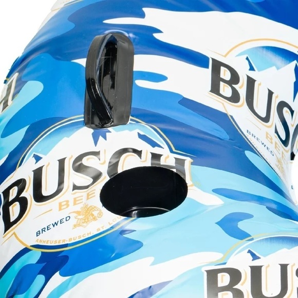 🎠 New Busch Inflatable Swim Tube Ring Float Built-in Handles and Cup Holder - Picture 7 of 10